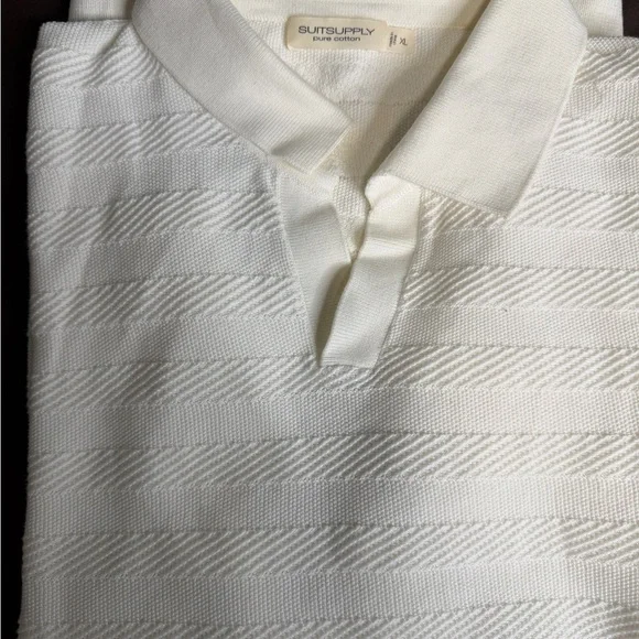 Suitsupply Textured White Polo Shirt - Picture 2 of 3